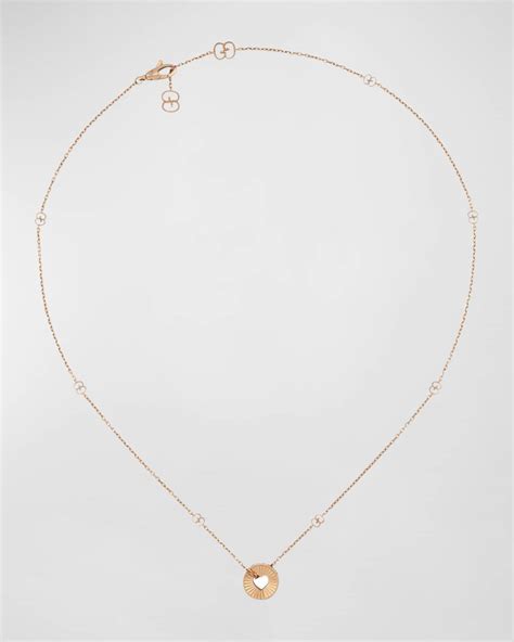 gucci rose gold heart necklace|gucci necklace with heart pendant.